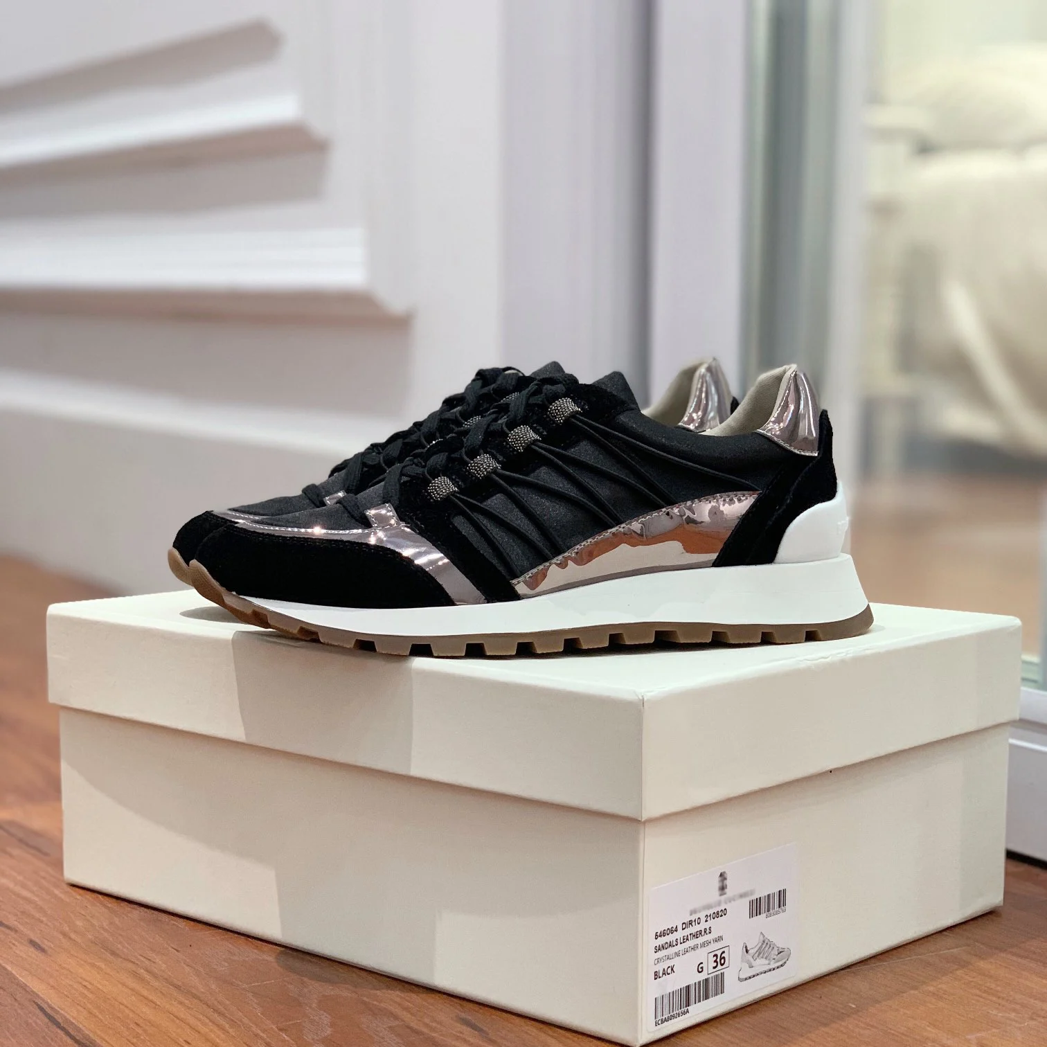 New spring and autumn beaded Forrest Gump shoes Women's summer walking thick soled elastic belt flat soled casual sneakers flats