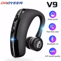 oaoyeer v9 bluetooth compatible headset hands free ear hook wireless headset drive call sports headset with microphone a1