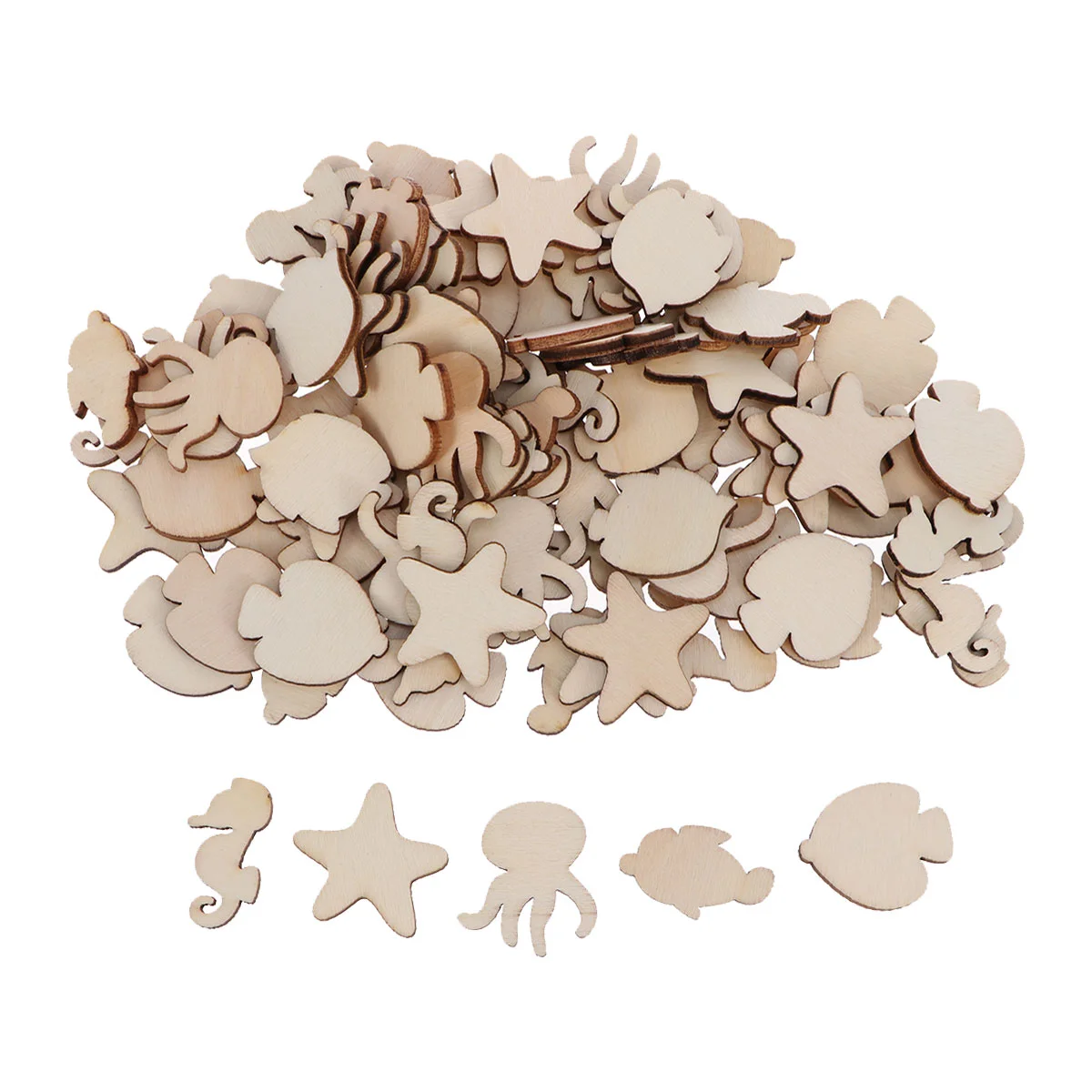 

100 Pcs Wooden Pieces Ornaments Hangers Decorate Manual Bamboo Child Mini Scrapbook
