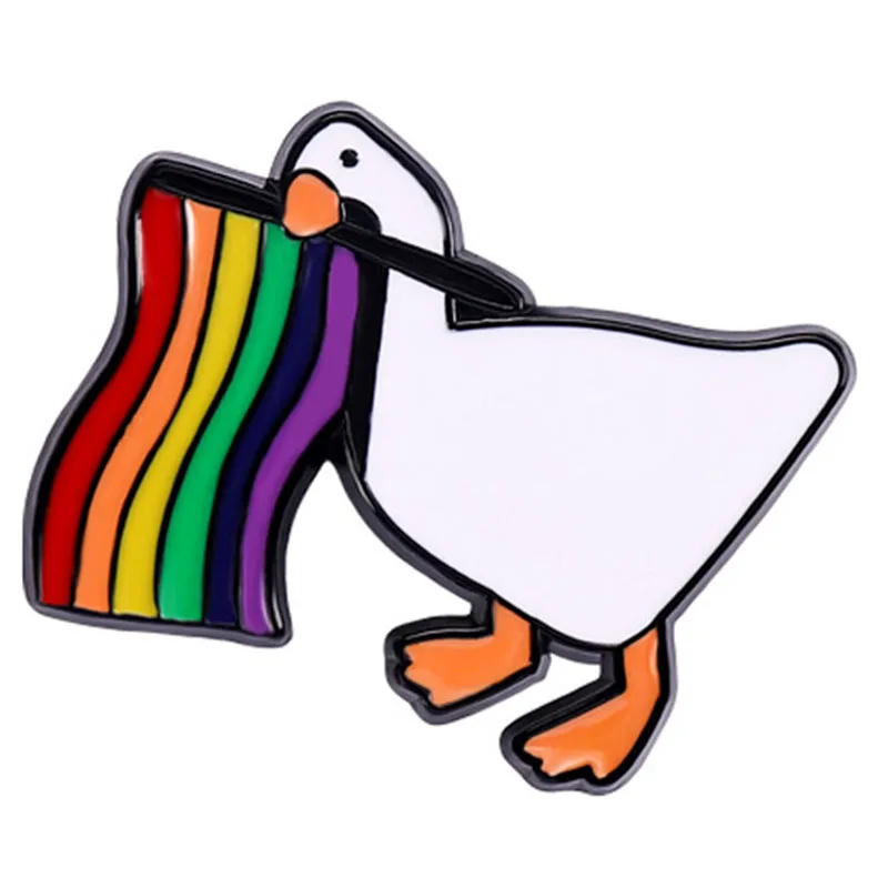 

Эмалированная булавка в виде радужного животного, металлическая брошь в виде утки на лацкане, значок, ювелирное изделие для детей и друзей