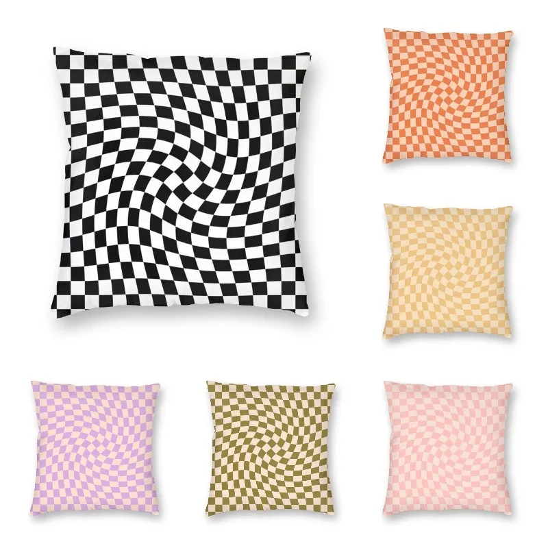 

Multicolor Geometric Plaid Cushion Cover Abstract Geometric Shapes Pillow Case Modern Square Car Home Decoration