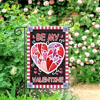 be my valentine garden flag double sided love heart outdoor yard flag banner for outside house yard home decorative