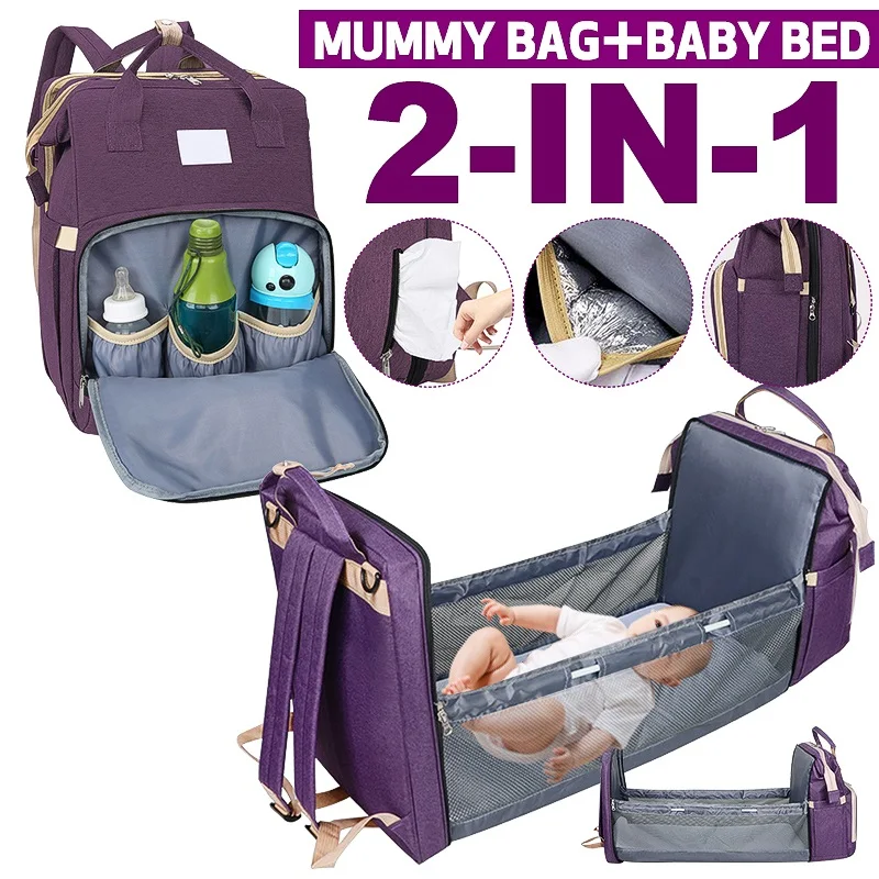 

Moms Diaper Bag Multifunctional Baby Bed Backpack Baby Bed Cribs Bags Mummy for Travel Maternity Nursing Handbag For Stroller
