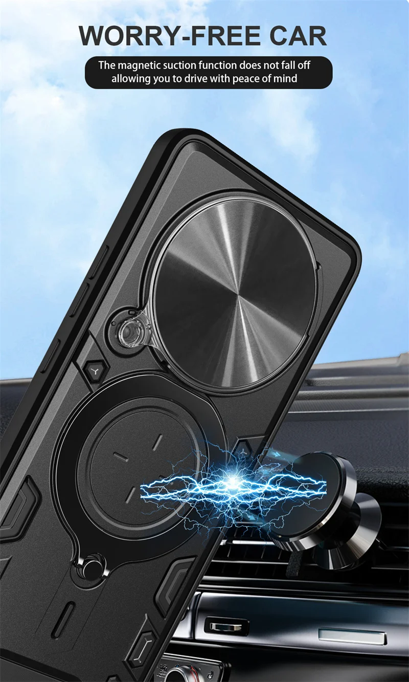 Для Honor X9b 5G Магнитный кольцевой держатель противоударные армированные