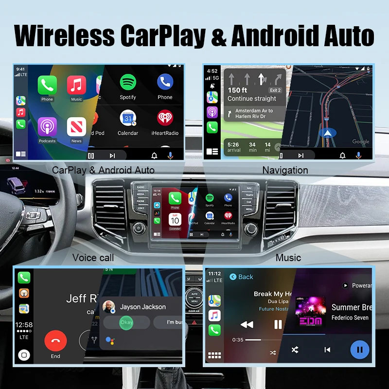 Беспроводной CarPlay Android Auto для Volkswagen VW Polo Golf Touareg Tiguan Teramont Passat B8 MIB MIB2 Модульная