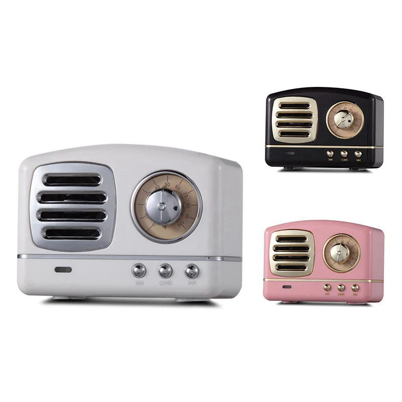 

Retro Hifi Stereo Bluetooth V4.1 Speaker Portable Wireless Vintage Speaker 3W DC Full-Range 50Hz-20Khz