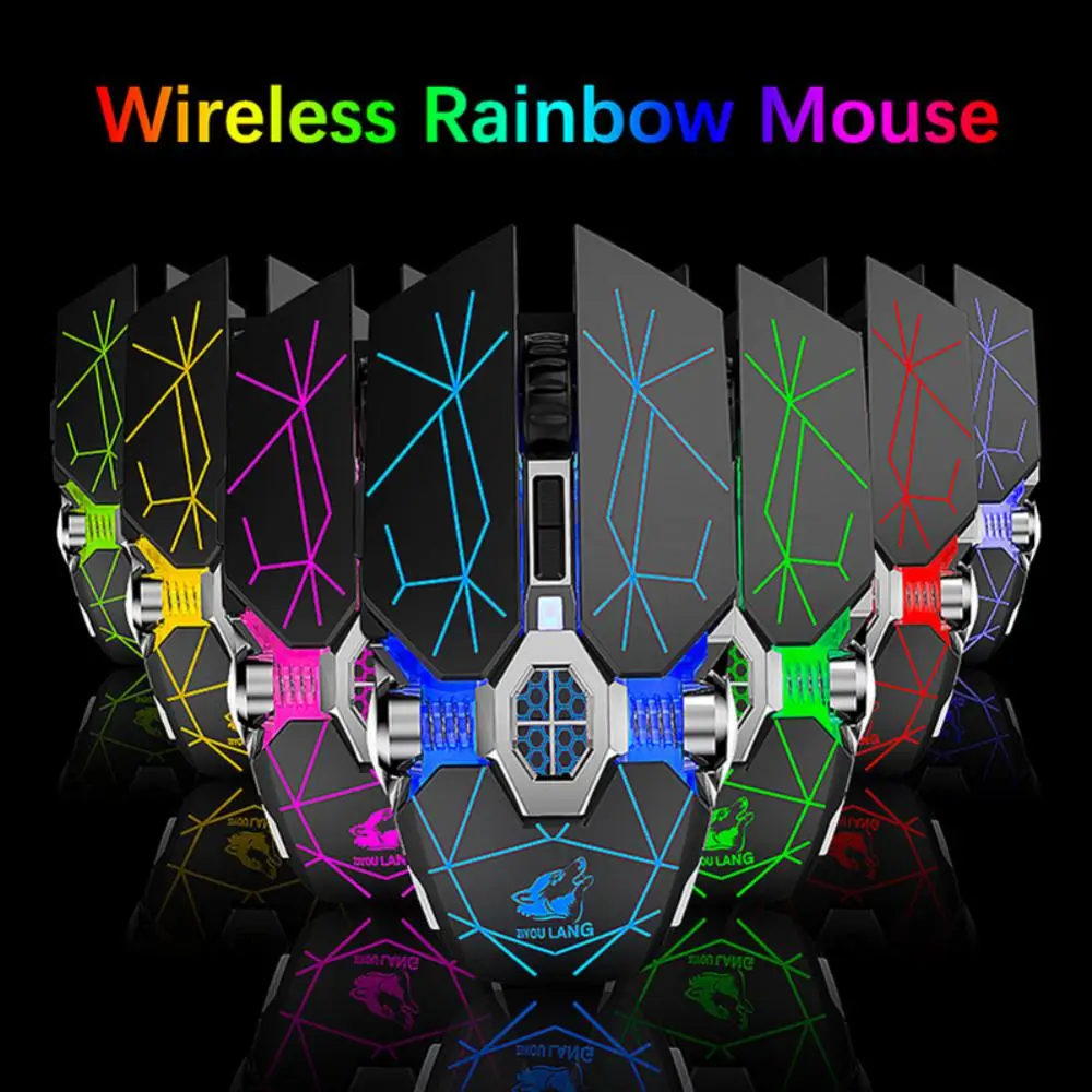 

FreeWolf X13 2.4G Bluetooth-compatible Wireless Charging Game Mouse Mute Luminous Mechanical Mice Gaming Kit For Laptop/PC Gamer