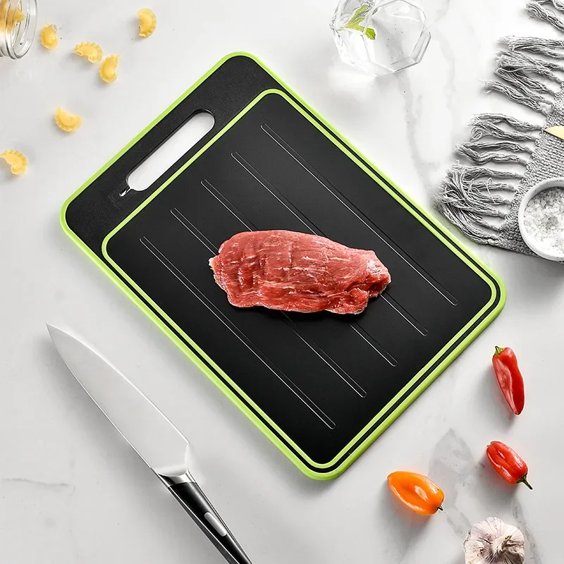 

Defrosted Aluminum Alloy Painted Double Sided Cutting Board Multifunctional with Knife Sharpener Grinding Garlic Chopping Board