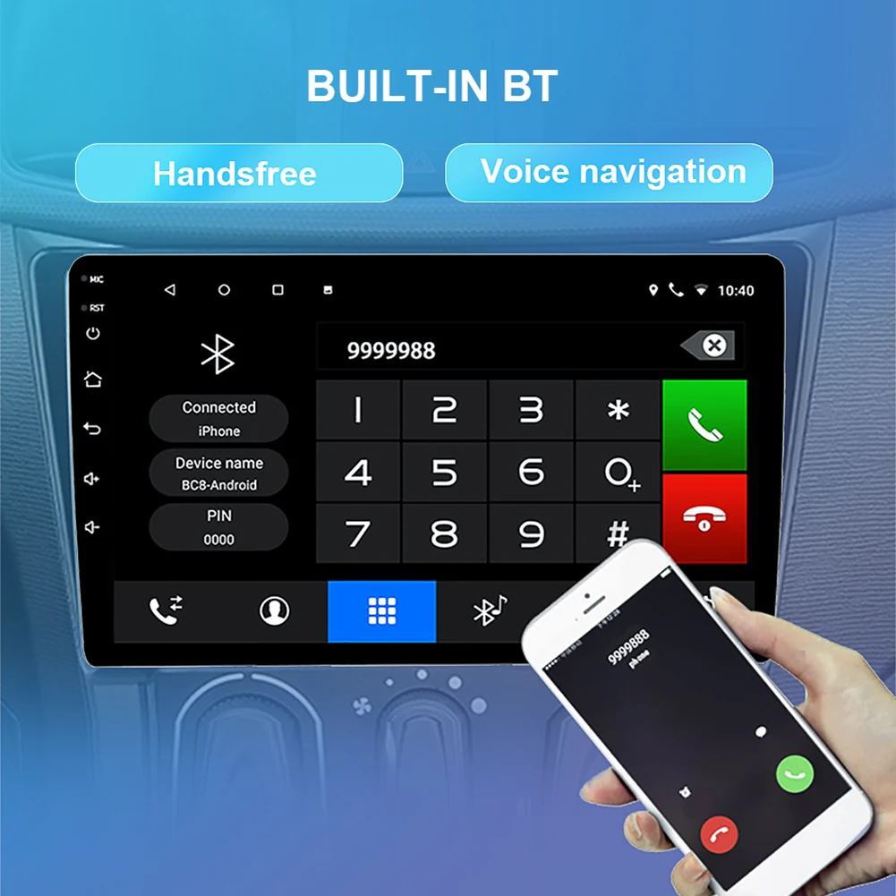 

4GB+32G MP5 Player 9 Inch Double Din Car Radio Multimedia Video Player Built In Wifi Bluetooth GPS FM Map HD 1080P Touch Screen