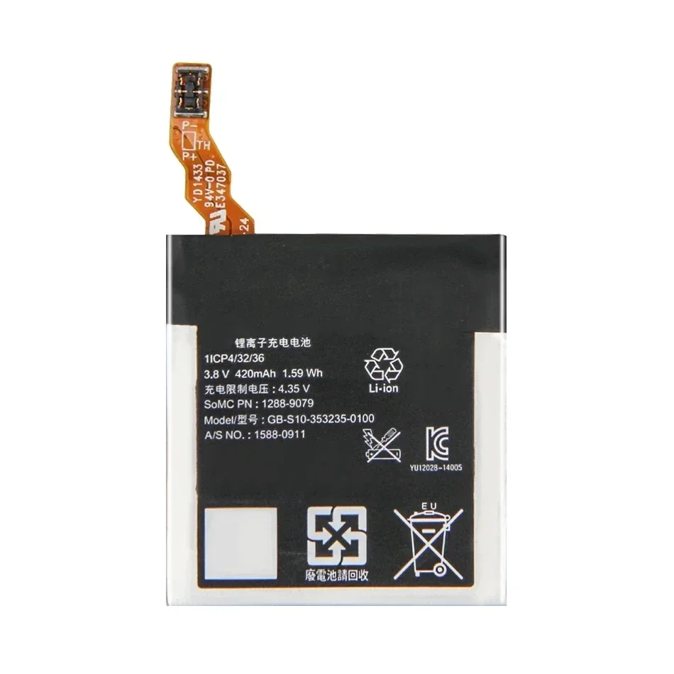 Сменный аккумулятор емкостью 420 мАч GB-S10- 353235 -0100 для часов SONY SmartWatch 3 SW3 SWR50 3SAS