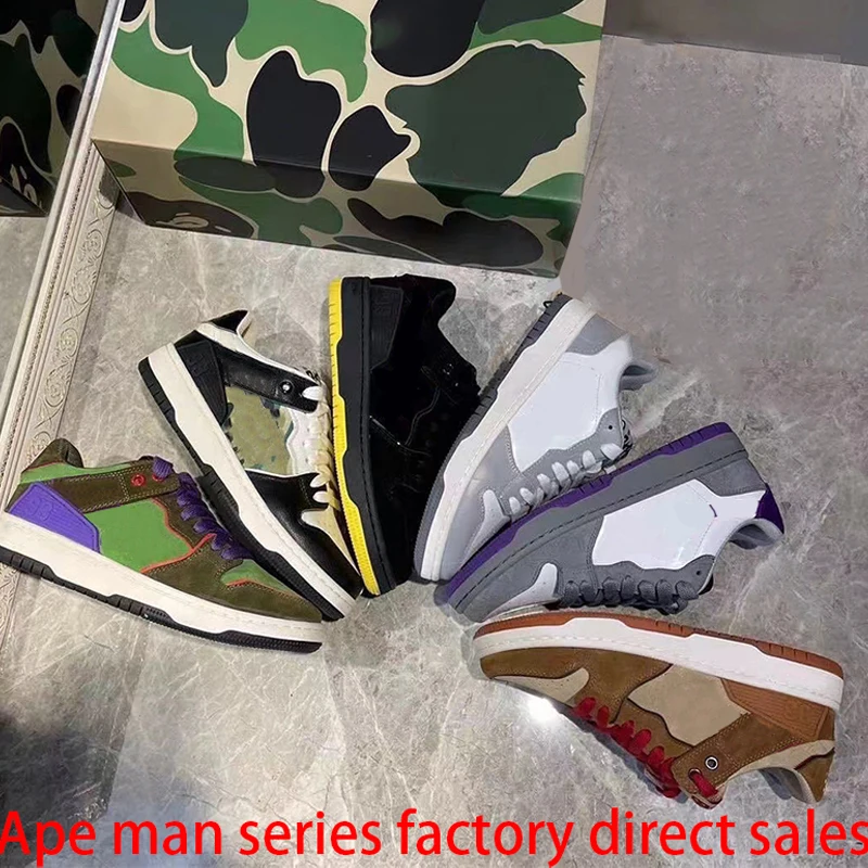 

2022 Ape Light Luxury Lightning Star Collision Color Low Help Leisure Men and Women Lover Sports Shoes Bap Luxury Shoes ManShoes