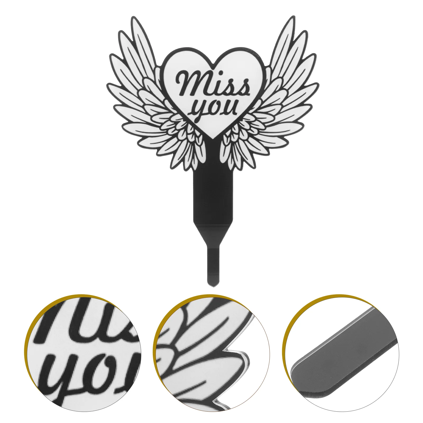 

Halloween Decor Memorial Sign Marker Graves Cemetery Decorations Wings Garden Stake Acrylic Yard Deceased Father