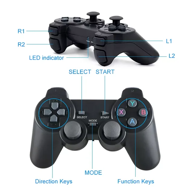 TSINGO 2.4Ghz Wireless Gamepad  For PS2 / PC / TV Box /Android Phone Game Controller Joystick For Super Console X Pro 4