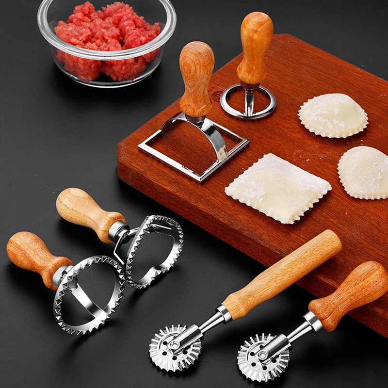 

Pastry Press Mold Ravioli Cutter Dumpling Lace Embossing Device Ravioli Maker Mold Ravioli Stamp Cookie Biscuit Mold Baking Tool