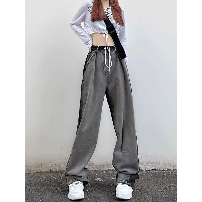 

ILARES Korean Fashion Baggy Jeans Woman High Waist Pant Jeans Women Streetwear Y2k Female Clothing Vintage Clothes Women's Pants