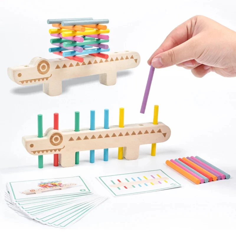 Сенсорные игрушки Монтессори с деревянной палкой-головоломкой в тон