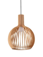 nordic black white wood birdcage pendant light for living room provided by professional manufacturer of wooden lamps free ship