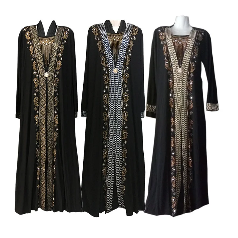 Women's Arabian Traditional Costumes Abaya Islamic Kaftan Carnival Party Islamic Prayer Dress Set Adult Dubai Eid Casual Robes