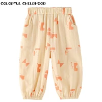 colorful childhood summer trousers full printed anti mosquito pants boys girls baby lightweight breathable pants 3xfw201