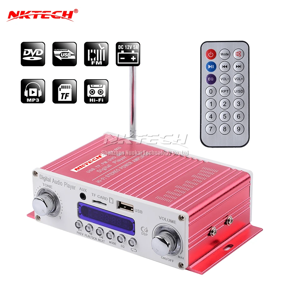 NKTECH HY-603 Автомобильный цифровой плеер аудио усилитель мощности Мини DIY 2CH 20 Вт RMS HiFi