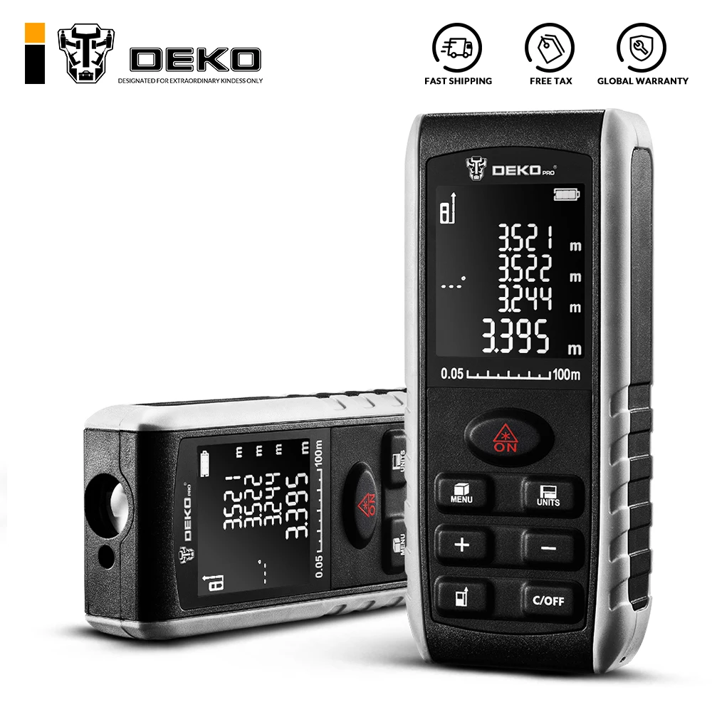 DEKO-Mini telémetro láser de mano, telémetro láser, telémetro, medidor de distancia, 40M, 60M, 80M, 100M