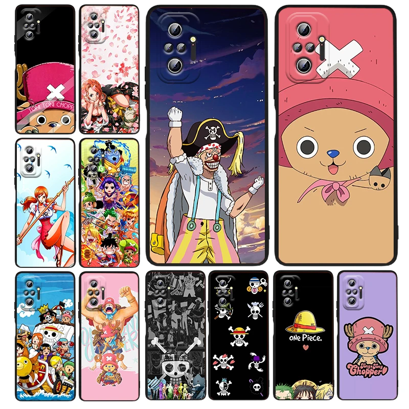 

Chopper Cartoon One Piece For Xiaomi Redmi Note 11E 11S 11 11T 10 10S 9 9T 9S 8 8T Pro 5G 7 5 Soft TPU Cover Black Phone Case