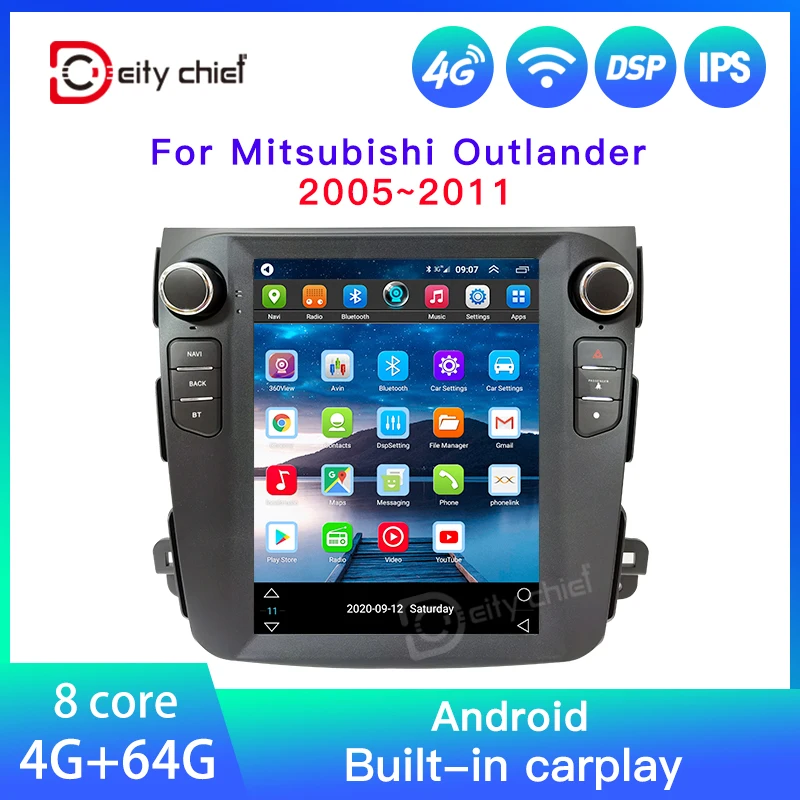 Автомагнитола для Mitsubishi Outlander xl 2 2005-2011 Citroen C-Crosser мультимедийный плеер навигация