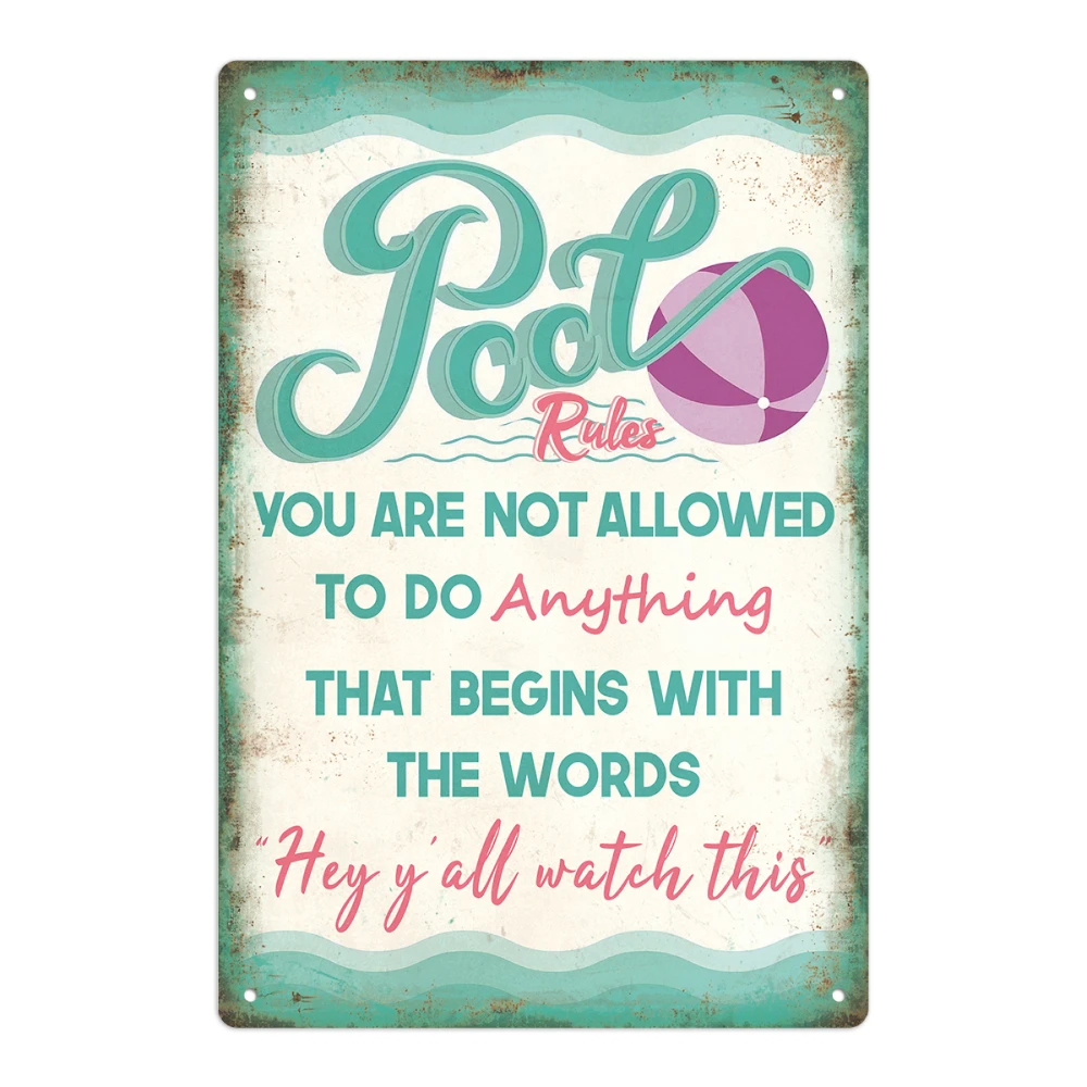 

B, Забавный металлический жестяной знак в виде бассейна, Женский декор, Настенный декор, декор для комнаты, домашний декор