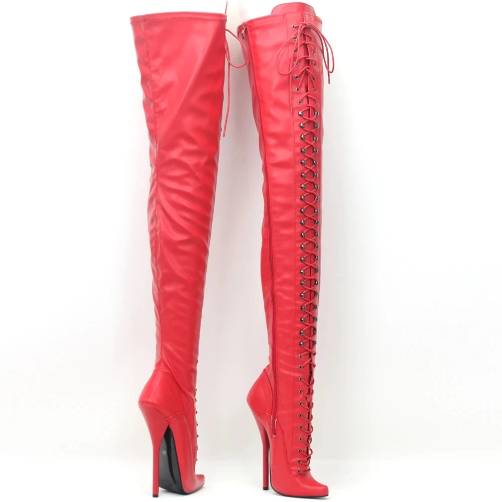 2023 NEW Women Over-the-Knee Boots 18CM Super High Heel Pointed Toe Side Zip Stiletto Sexy Fetish Nightclub Thigh Long Boots