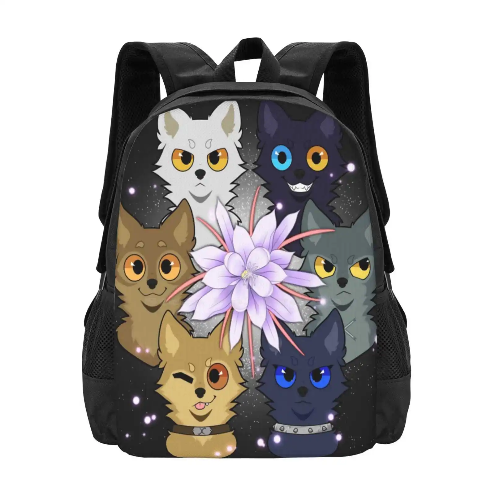 

Wolfs Rain Pups Large Capacity School Backpack Laptop Bags Wolfs Rain Fan Art Cute Pups Flower Cheza Kiba Toboe Darcia Tsume