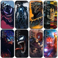 marvel luxury cool phone case for samsung galaxy a01 a02 a10 a10s a20 a22 4g 5g a31 back soft coque black liquid silicon