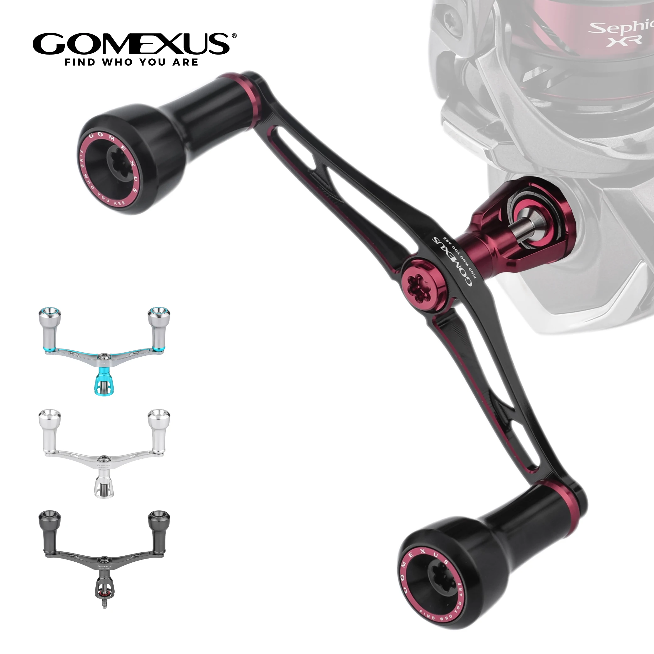 Фото Рукоятка для катушки Gomexus 98 мм с двойным креплением и алюминиевой ручкой 20 мм для Shimano Stella Vanquish Vanford Sephia 2500-3000 Fishing Air-Sense98 №2