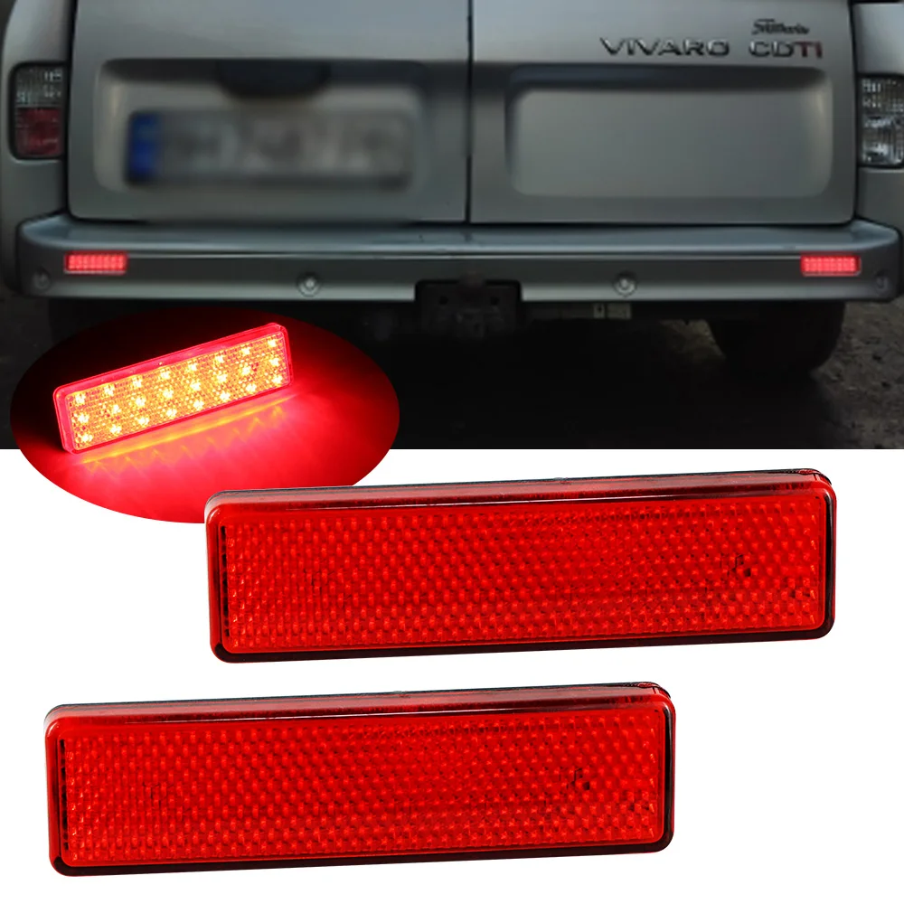 

2PCS LED Rear Bumper Reflector Light Brake Lamp For Renault Trafic Master For Nissan Primastar For Opel Vauxhall Vivaro Movano