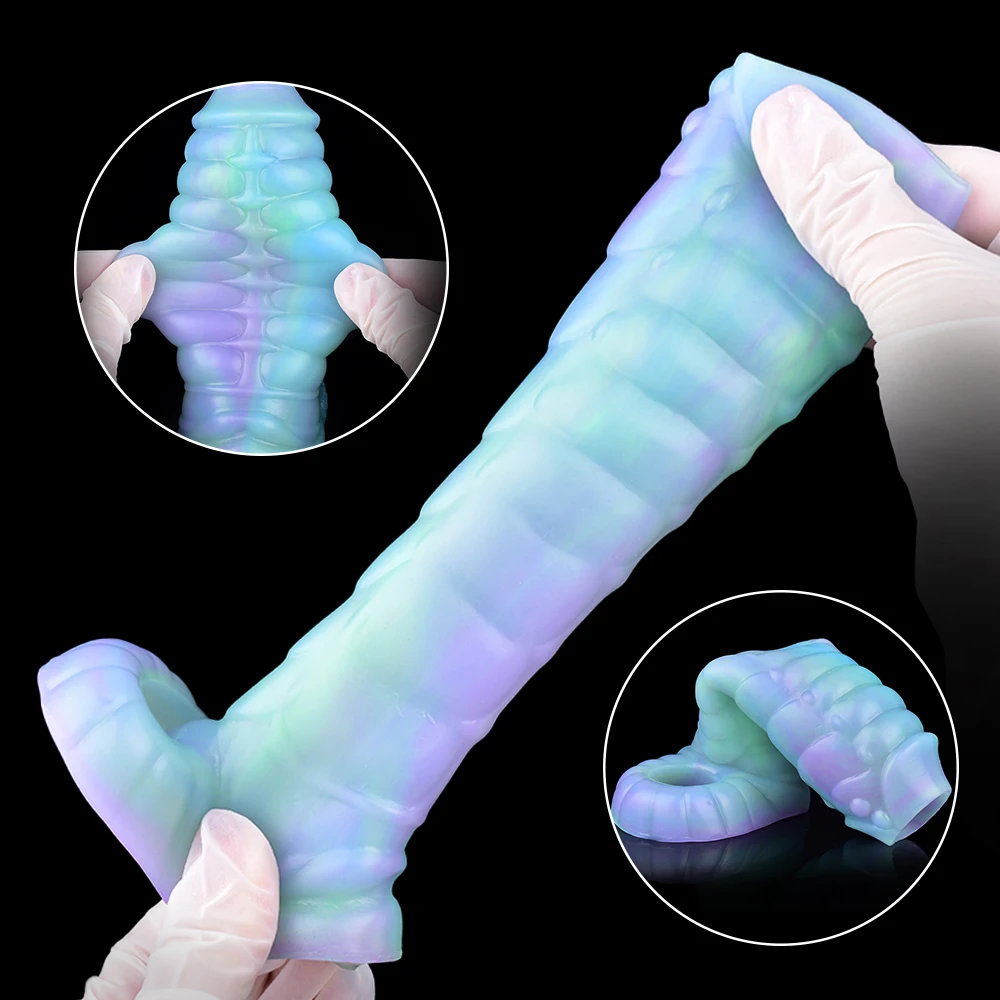 YESBUY Fantasy Dragon Sheath Monster Lotus Color Dildo Sleeve Stimulator Секс-игрушка Мужской удлинитель члена