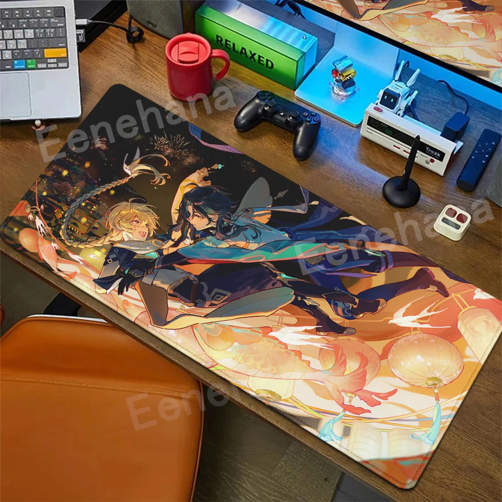 XXL Genshin Impact Player Игровой коврик для мыши ПК Аниме Клавиатура Настольный Технология