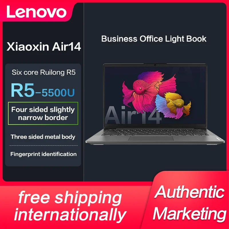 

Тонкий Ноутбук Lenovo XiaoXin Air 14, 15,6-дюймовый IPS полноэкранный ноутбук