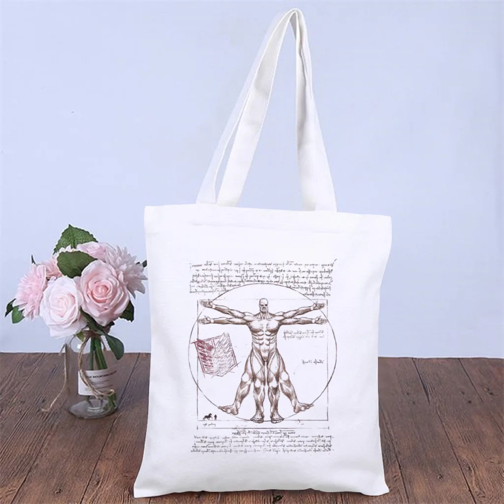 

Роскошная шифоновая Сумочка vitrubian, Холщовая Сумка через плечо «атака на Титанов», сумка-тоут с двойным рисунком в винтажном стиле с подростк...