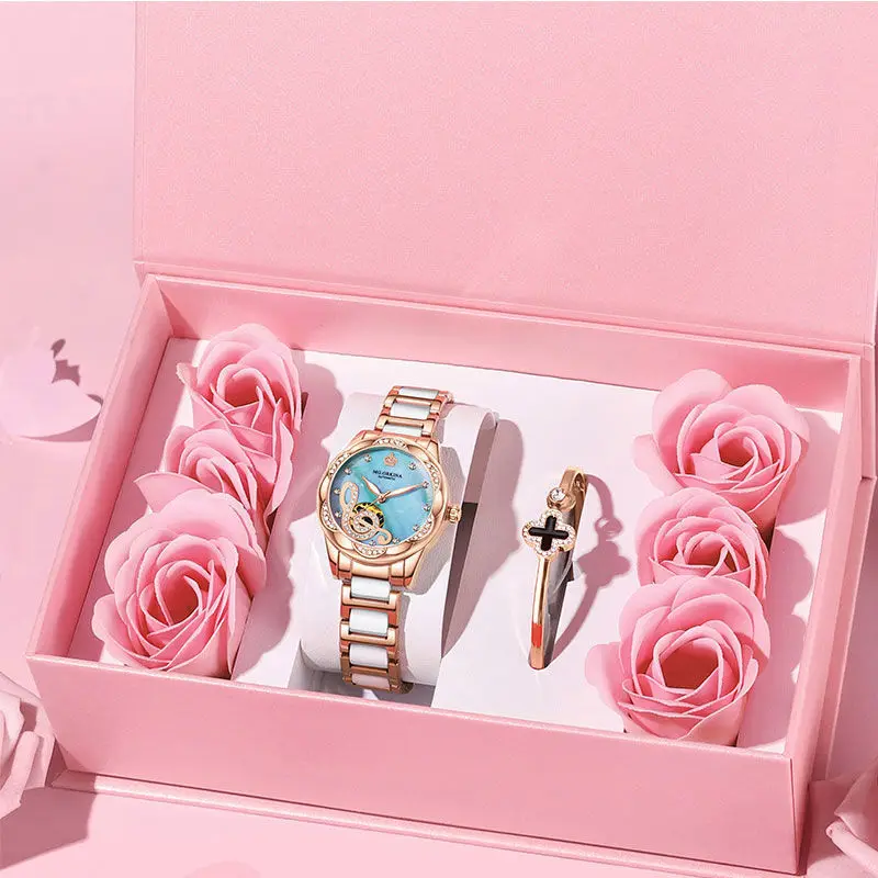 

New Watch Female Automatic Mechanical Luxury Watches For Women Gift Hollow Simple Fashion Waterproof High Quality Waterproof