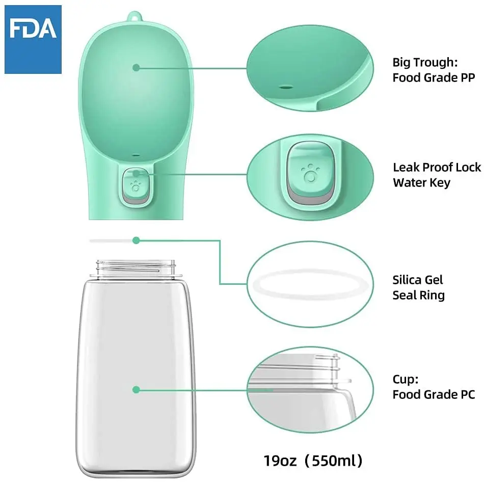 

Suitable for small and large dog bowl outdoor walking pet travel water bottle cat drinking bowl dog supplies portable