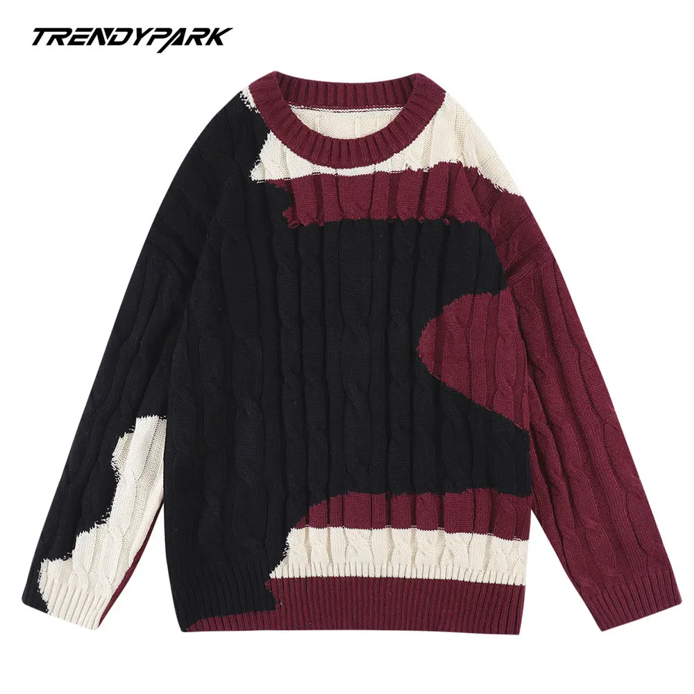 

AAA2022 Men's Pullovers Sweaters Funny Cartoon Printed Knitted Streetwear Autumn Oversized Harajuku O Neck Knitwear Men Clothing