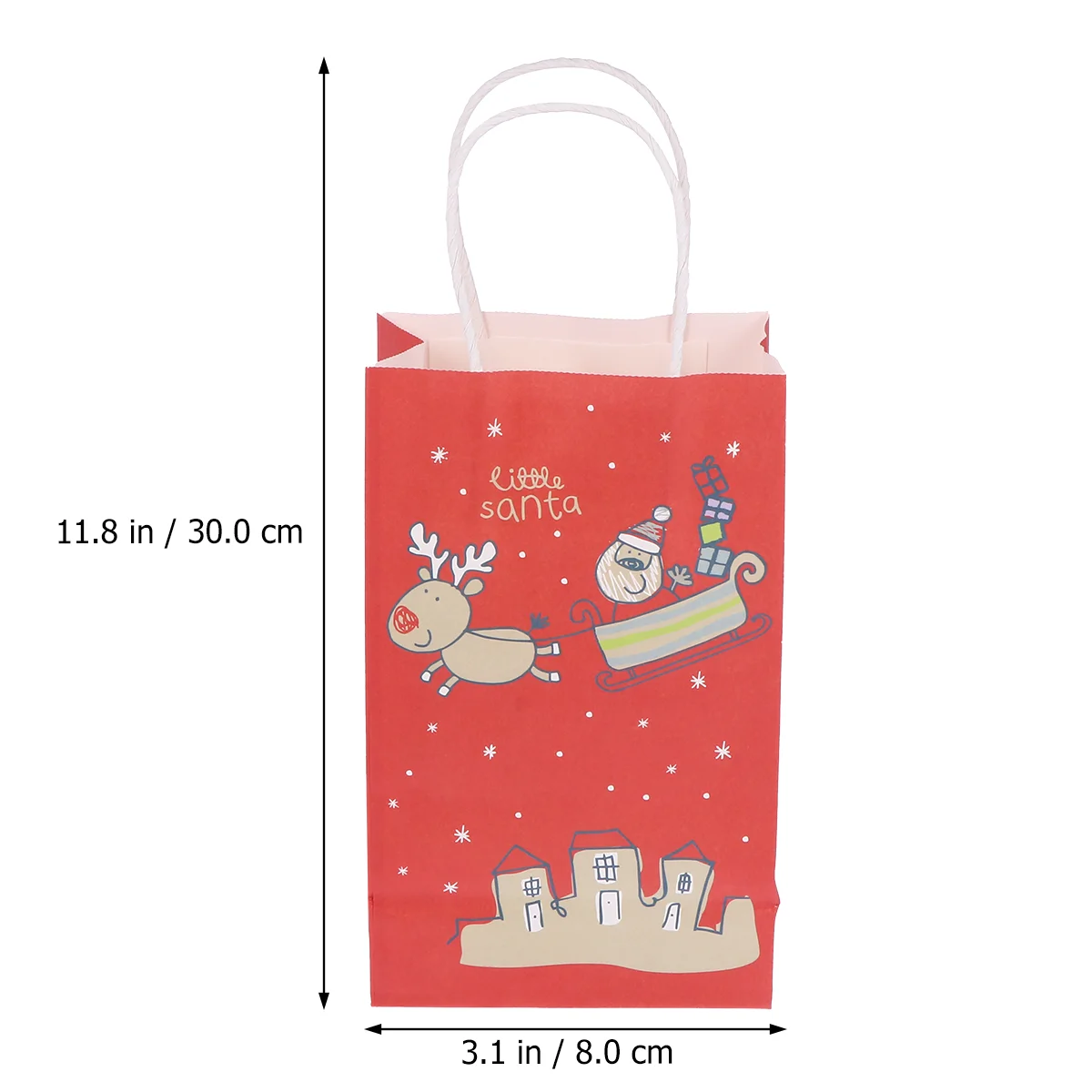 24 Hand Tote Kraft Paper Bag Christmas Bag Festival Bag for Decor Candy Gift