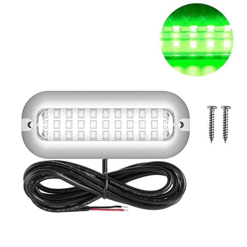 

Mini 27LED Marine Led Lights for Boat Underwater 3.7" Stainless Steel Surface Mount for Yacht Sailboat Kayak Skiff Duck