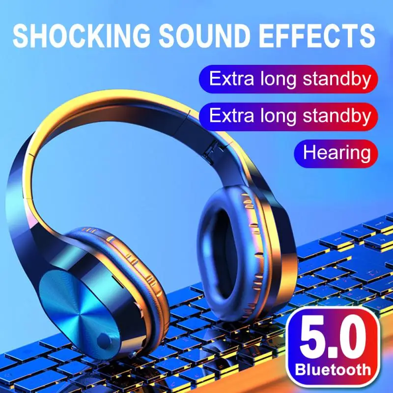 

T5 9D Sound Stereo Wireless Headphones Sport HiFi Quantity 5.0 Wireless Headsets Portable Audio Head Mounted Earphones