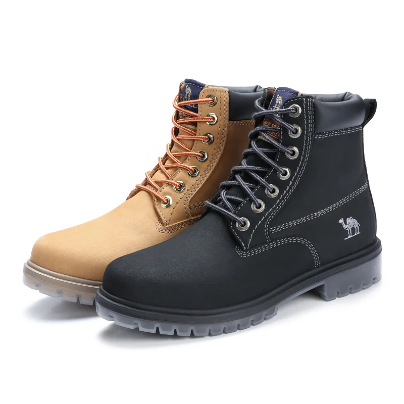 GOLDEN CAMEL Original Men's Boots Cushion Fashion Luxury Leather Shoes for Men 2023 New Martin Ankle Boot Tooling Textured Scrub