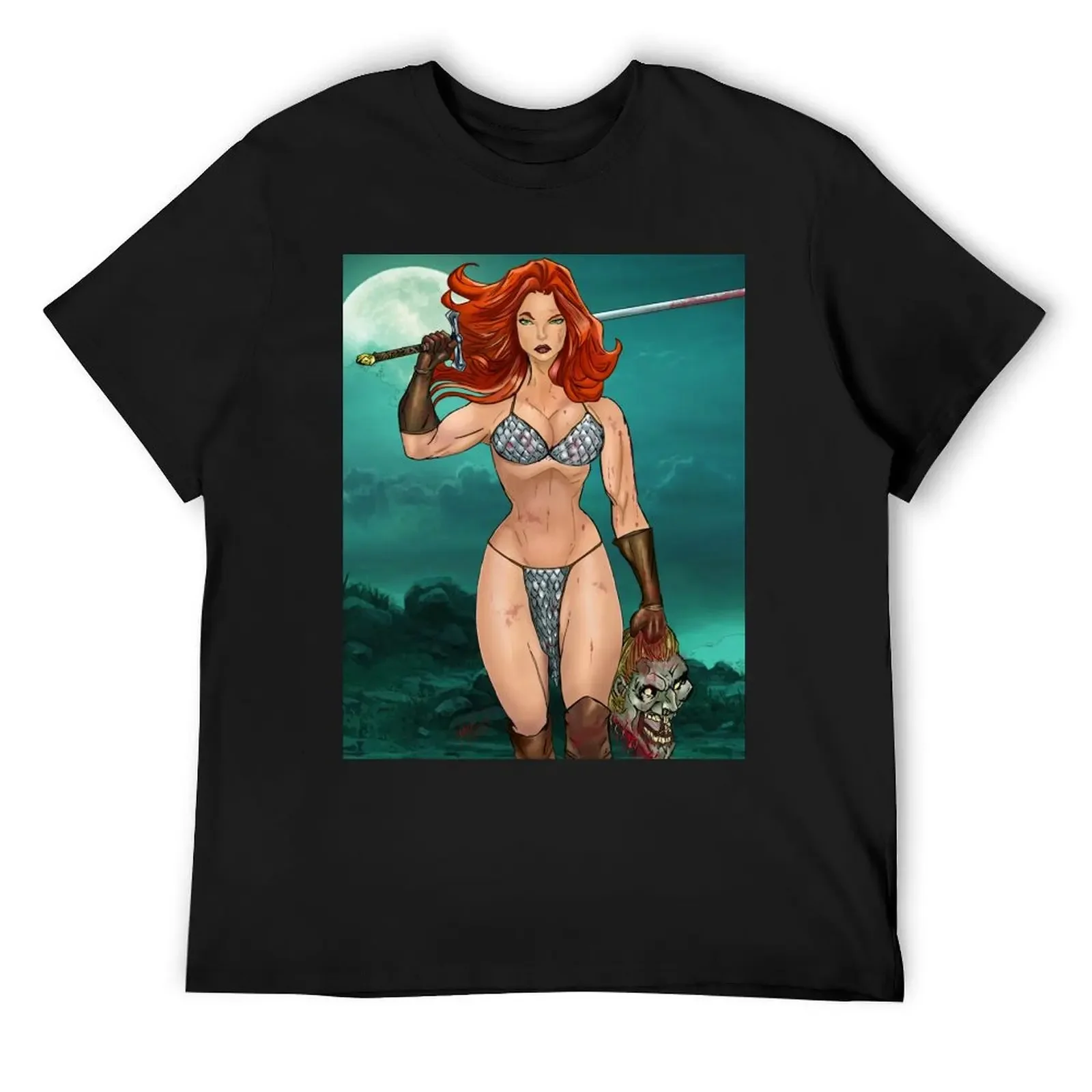 Красная футболка Sonja Moonlight забавная рубашка хлопковые дизайнерские рубашки