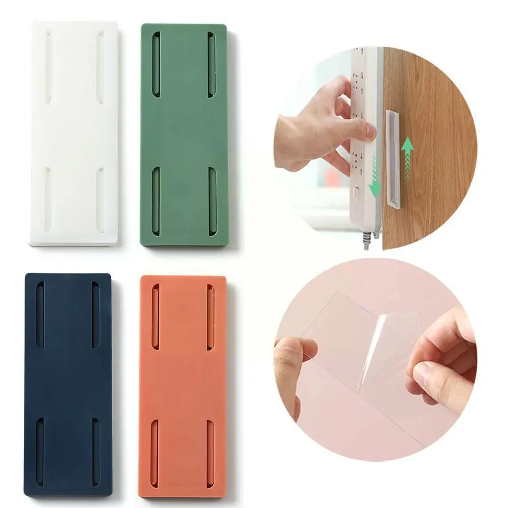 

1PCS White Socket Paste Fixer Patch Panel Holder Wall Plug Device Punch-free Multi-Purpose Hooks Plug Fixing Hanging G5G5