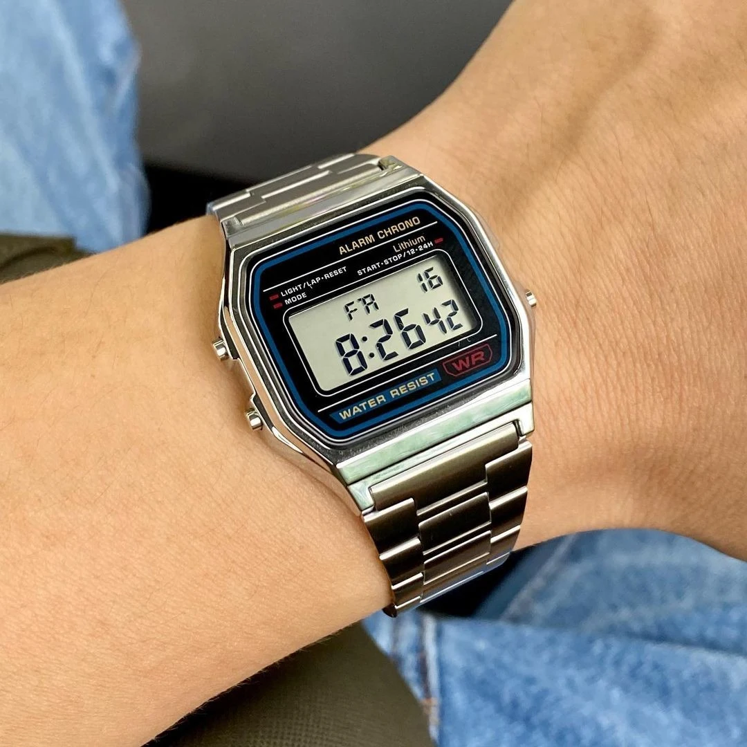 Luxury F91w Fashion Digital Men's Watches Stainless Steel Link Wrist Watch Band Business Electronic Women Clock Reloj Hombre
