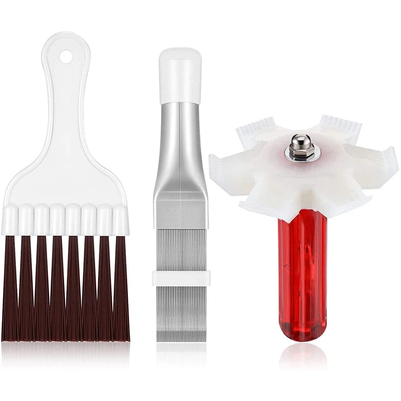 

3 Pieces Air Conditioner Condenser Fin Cleaner Brush, Condenser Fin Straightener Cleaner Set for Air Conditioners