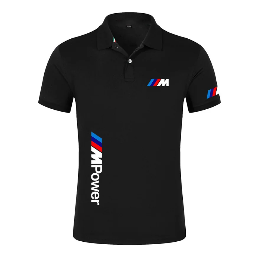 

Men's New BMW M Summer Polos Shirts Shorts Sleeve Sports Fitness Quick Dry Solid Color Streetwear Casual Fashion Top Clothing