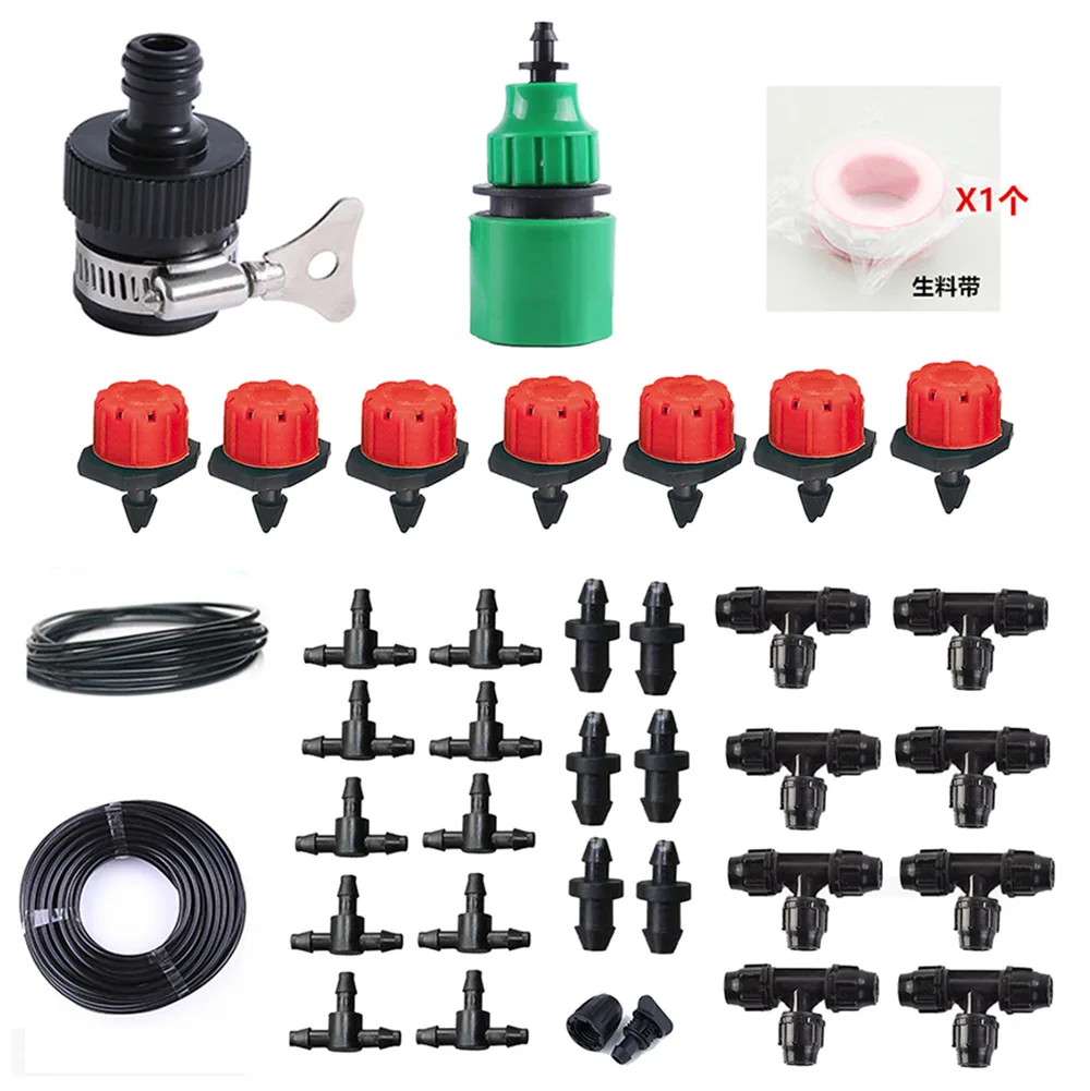 

Lazy man automatic sprinkler 9/12 capillary three-way sprinkler faucet quick-connect connector plug red hat drip set